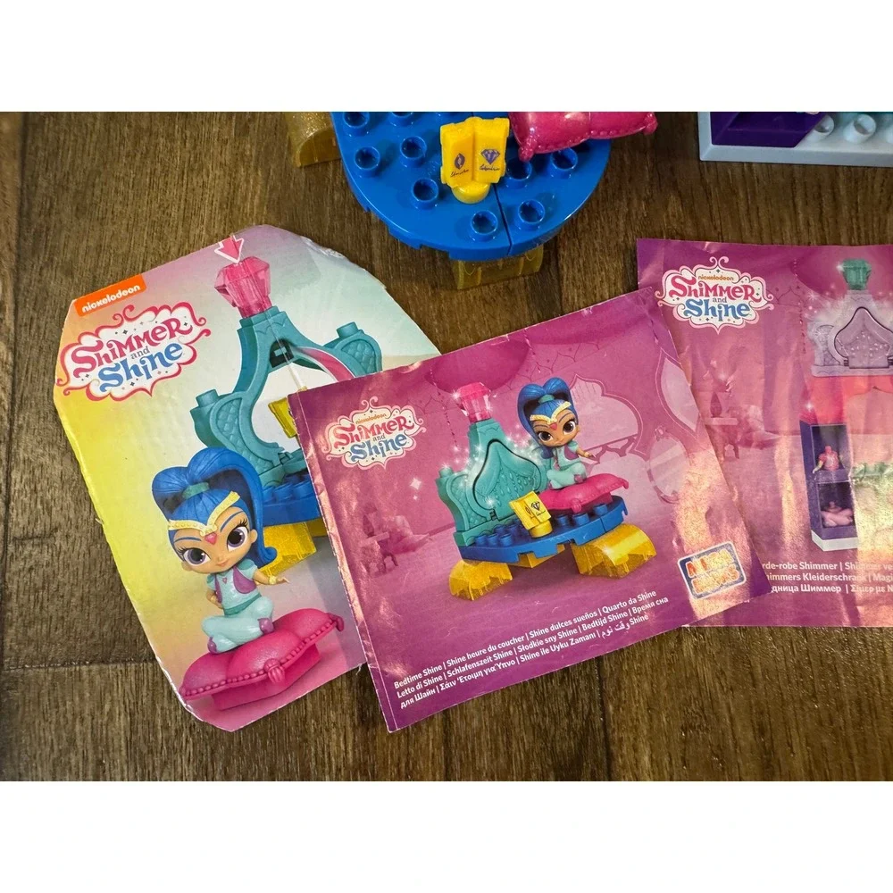 Mega‎ Bloks Shimmer and Shine Lot Bedtime 100% Complete Plus Dress Up Wardrobe
